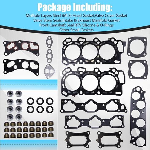 HS26509PT MLS Cylinder Head Gasket مجموعة متوافقة مع Honda Accord Odyssey Pilot Ridgeline Crosstour 2008-2017 Acura RDX TL TSX 3.5L 2009-2015 استبدال HS26509PT J35Z2 J35Z3 in Saudi Arabia