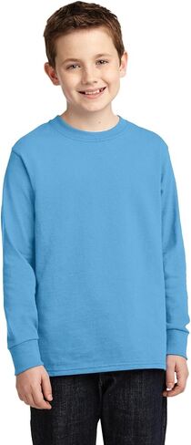 Port & Company Boys' Long Sleeve 54 oz 100% Cotton T Shirt in Saudi Arabia