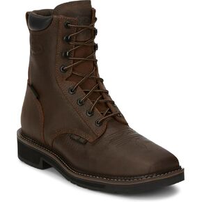Justin Work Driller 8" Waterproof Composite Toe Men's Industrial and Construction Boots, Premium Leather, Rubber Outsole, ASTM Rated in Kuwait