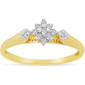 10K Yellow Gold Diamond Cluster Ring in Kuwait
