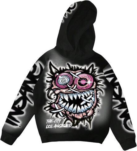 Soly Hux Men Grunge Punk Hoodies Streetwear Streetwear Long Sweeve Grosesshirts مع غطاء محرك السيارة in Saudi Arabia