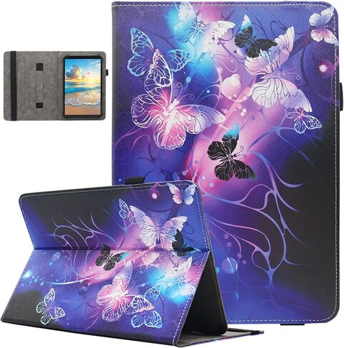 Universal 7 8 Inch Android Tablet Case, Nannxiebky Multi-Angle Viewing Stand PU Leather Wallet Tablet Case Cover for 7 8 Inch and More 7" - 8.5" Tablet, Forest in Saudi Arabia