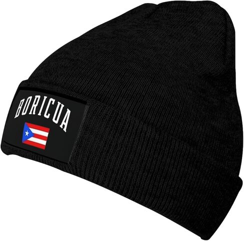 Puerto Rico Flag Puerto Rican Baggy Slouchy Beanie Hat Winter Soft Hats Warm Casual Knit Cap Headwear for Women Men in Kuwait