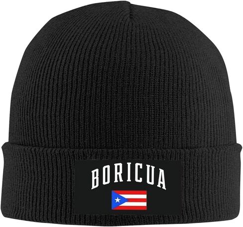 Puerto Rico Flag Puerto Rican Baggy Slouchy Beanie Hat Winter Soft Hats Warm Casual Knit Cap Headwear for Women Men in Kuwait