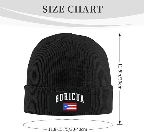 Puerto Rico Flag Puerto Rican Baggy Slouchy Beanie Hat Winter Soft Hats Warm Casual Knit Cap Headwear for Women Men in Kuwait