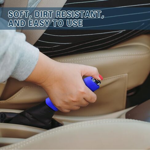 Car Handbrake Cover Gear Shift Knob Cover, Auto Comfortable Grip Silicone handbrake for Most Vehicle (Black) in Saudi Arabia