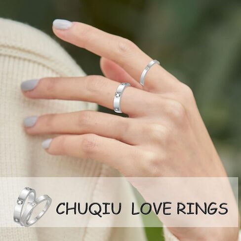 3PCS Love Friendship Ring Gold Ring Sets for Women Stainless Steel Wedding Statement Thumb Ring 18K Gold Silver Rose Plated Cubic Zirconia Rings Jewelry Gifts for Her in Kuwait