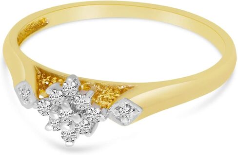 10K Yellow Gold Diamond Cluster Ring in Kuwait