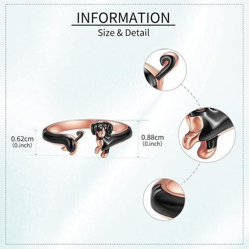 Dachshund Rings Sterling Silver Adjustable Dachshund Dog Open Rings Animal Puppy Dog Jewelry Gifts for Women in Saudi Arabia