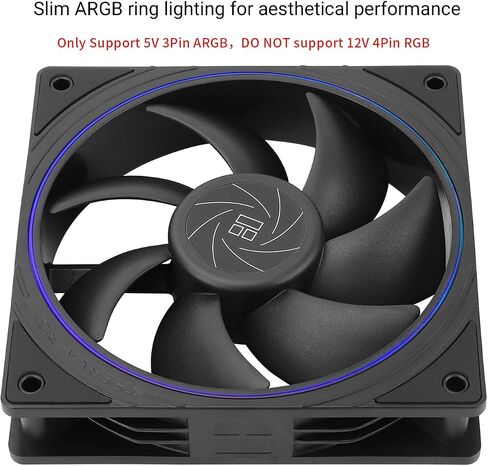 مروحة وحدة المعالجة المركزية Thermalright TL-S12R مقاس 120 مم، مروحة تبريد للكمبيوتر باللون الأسود، مروحة كمبيوتر ذات فتحة دقيقة ARGB Halo، مروحة هيكل بتصميم تدفق الهواء العكسي، سرعة 1500 دورة في الدقيقة in Saudi Arabia