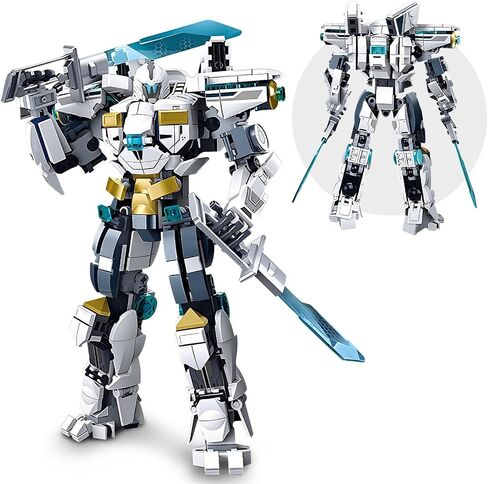 Mech Robot Transforming Building Blocks Set for Adults,City Warrior Justice Hero Soldier Mech Model Building Kit, Cool Creative Robots Toys Gift for Teens Boys, 588 PCS in Kuwait