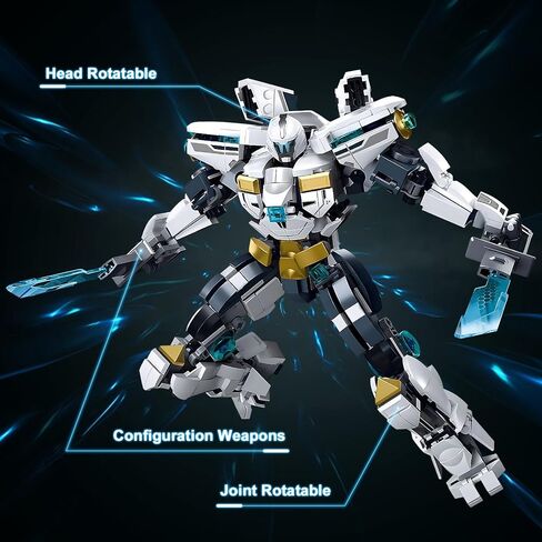 Mech Robot Transforming Building Blocks Set for Adults,City Warrior Justice Hero Soldier Mech Model Building Kit, Cool Creative Robots Toys Gift for Teens Boys, 588 PCS in Kuwait