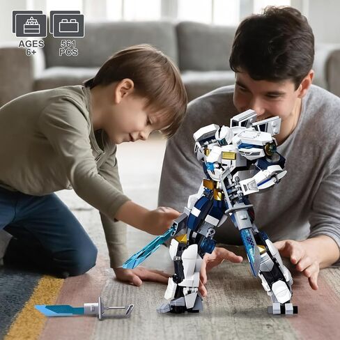 Mech Robot Transforming Building Blocks Set for Adults,City Warrior Justice Hero Soldier Mech Model Building Kit, Cool Creative Robots Toys Gift for Teens Boys, 588 PCS in Kuwait