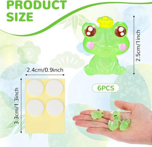 6pcs Resin Frogs Dashboard Decorations ، Green Mini Frog Car Accessories ، Decore Green Green Decor in Saudi Arabia