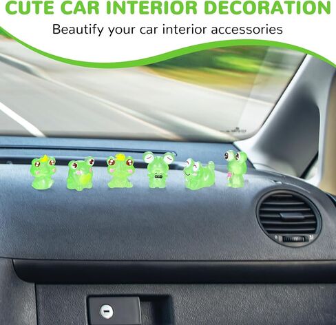 6pcs Resin Frogs Dashboard Decorations ، Green Mini Frog Car Accessories ، Decore Green Green Decor in Saudi Arabia