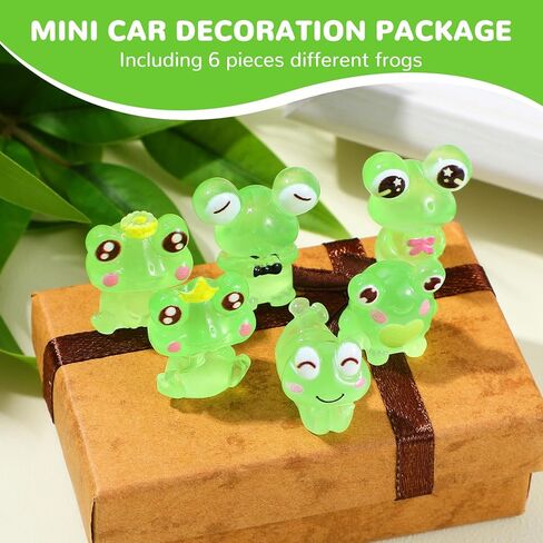 6pcs Resin Frogs Dashboard Decorations ، Green Mini Frog Car Accessories ، Decore Green Green Decor in Saudi Arabia