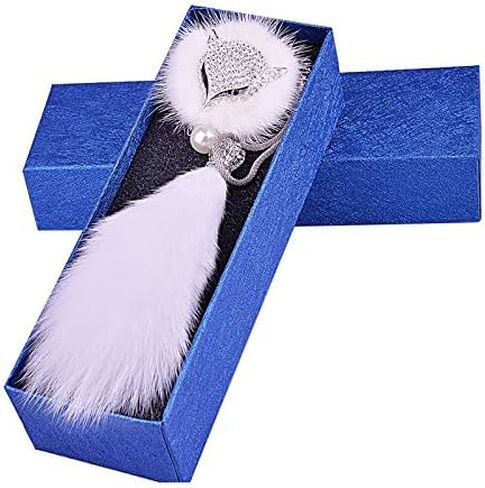 Car Decor Automotive Interior Rearview Mirrors Rearview Mirror Pendant Enchanting White Fox Diamond-Encrusted Plush Pendant Car Accessories Creative Pendant Car Hanging (B) in Kuwait
