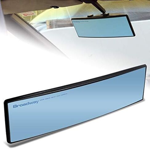 EPARTS-GOGOGO Universal Broadway 270mm 11 Inch Interior Blue Tinted Convex Wide Angle Reduce Blind Spot Clip On Rear View Mirror in Saudi Arabia