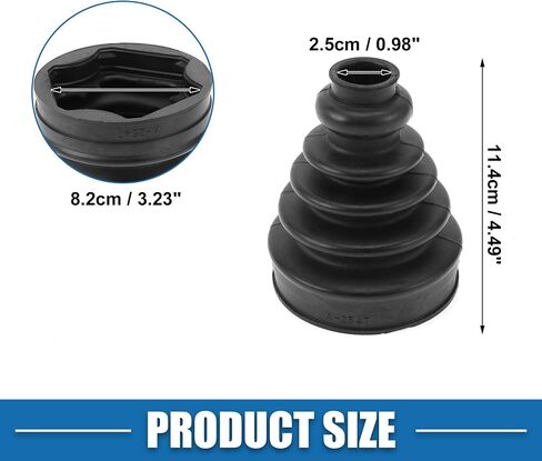 CV Joint Boot Kit No.3Q0498201 W/Clamps Constant Velocity Joint Boot for Audi A3 2010-2013 2015-2016 for Audi Q3 15-18 Rubber Black Strong Durable in Saudi Arabia