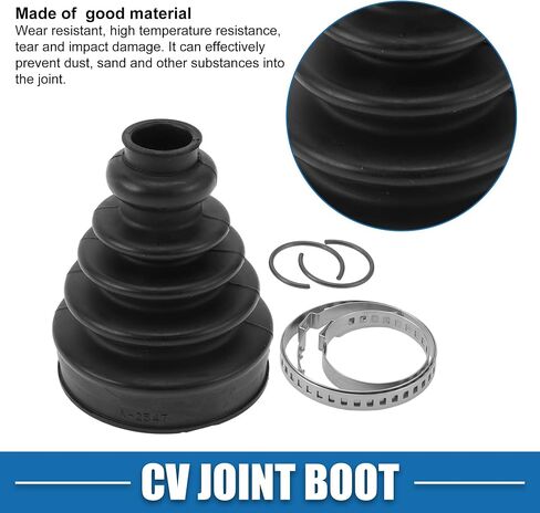 CV Joint Boot Kit No.3Q0498201 W/Clamps Constant Velocity Joint Boot for Audi A3 2010-2013 2015-2016 for Audi Q3 15-18 Rubber Black Strong Durable in Saudi Arabia