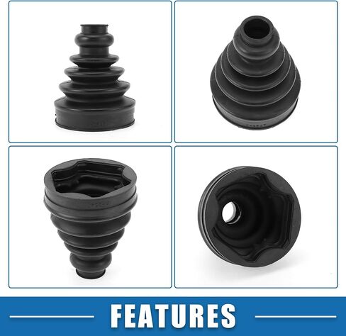 CV Joint Boot Kit No.3Q0498201 W/Clamps Constant Velocity Joint Boot for Audi A3 2010-2013 2015-2016 for Audi Q3 15-18 Rubber Black Strong Durable in Saudi Arabia