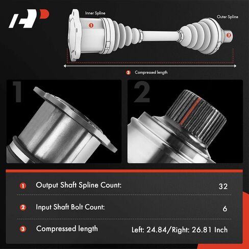 A-Premium CV Axle Goxbly Assembly متوافقة مع Infiniti QX50 2014-2017 ، Q60 2014-2015 ، G37 2009-2013 ، EX35 2008-2012 ، EX37 2013 ، M35 2007-2010 ، 3.5L 3.7L in Kuwait