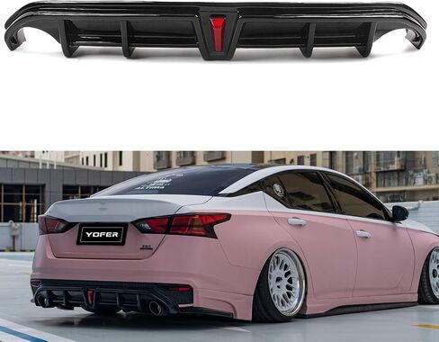 مجموعة شفة النشر الخلفية للسيارة مع ضوء LED لنيسان ألتيما 2019-2022 Gloss Black in Saudi Arabia