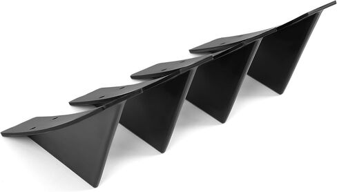 Kuafu 4pcs Universal خلفية خلفية الصدمات الفخامة شفة الناشر زعانف القرش أغطية المفسد أغطية الزخرفة مجموعة ABS بلاستيك أسود in Saudi Arabia
