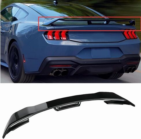 Glossy Black Trunk Wing Spoiler Rear Wing Compatible with 2024-2026 Ford Mustang GT Performance Style Rear Lid Wing Spoiler in Kuwait