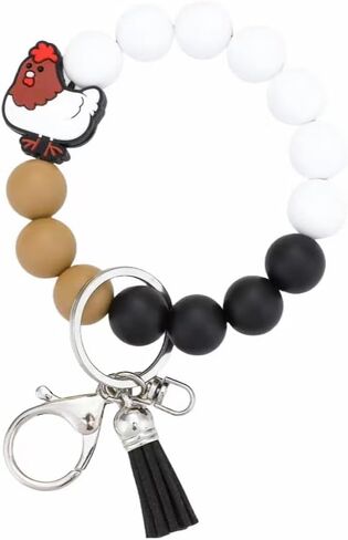 Chicken Keychain Wristlet Chicken Lovers Mom Chicken Lady Gifts Chicken Birthday Gifts for Women Girls in Saudi Arabia