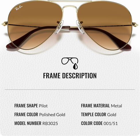 Ray-Ban RB3025 طيار تدرج طيار شكل شمسي شكل شمسي مع حزمة أدوات النظارات الرسمية in Kuwait