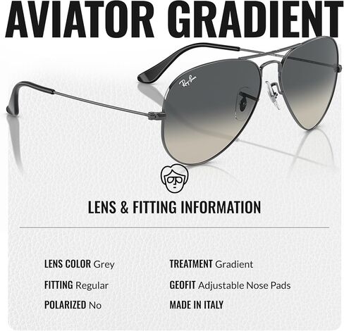 Ray-Ban RB3025 AVIATOR GRADIENT Pilot Shape Sunglasses with Official Eyewear Kit Bundle in Saudi Arabia