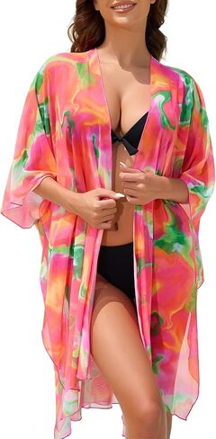 RELLECIGA Women's Beach Cover Up Swimsuit Kimono Cardigans Loose Casual Coverups Swimwear in Saudi Arabia