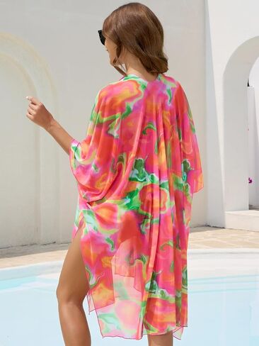 RELLECIGA Women's Beach Cover Up Swimsuit Kimono Cardigans Loose Casual Coverups Swimwear in Saudi Arabia