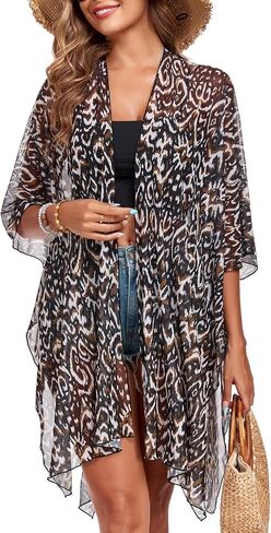 RELLECIGA Women's Beach Cover Up Swimsuit Kimono Cardigans Loose Casual Coverups Swimwear in Saudi Arabia