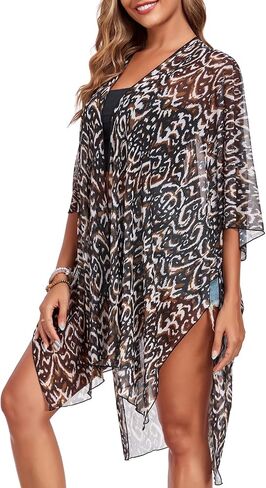 RELLECIGA Women's Beach Cover Up Swimsuit Kimono Cardigans Loose Casual Coverups Swimwear in Saudi Arabia