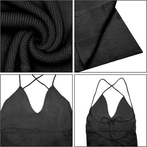 تستر على التستر المحبوك للسيدات مثيرة مفتوحة الظهر الرسن الخامس الرقبة مزدوجة فستان طويل in Kuwait