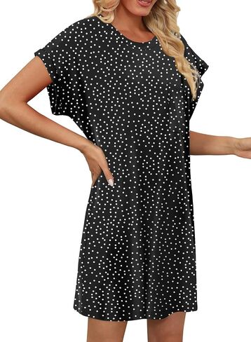 KISSMODA Womens Summer T Shirt Dress Casual Short Sleeve Beach Cover Up Tunic Tops with Pockets in Kuwait