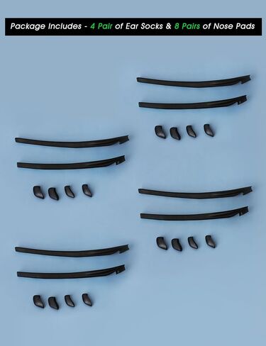 Acefrog 2 Pairs Upgraded Replacement Temple Sleeve Earsocks Nose Pads Kit for Oakley Flak 2.0, Flak 2.0 XL, Flak 2.0 Vented, Flak 2.0 XL Vented Sunglasses, Perfectly Fit, Black Kit in Saudi Arabia