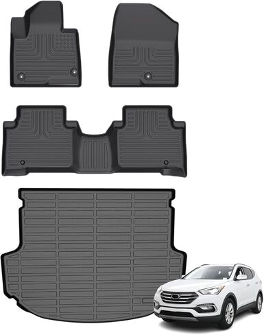 Floor Mats & Cargo Liner for 2023 2024 2025 GLC丨GLC 300丨GLC 350e丨GLC 43 AMG丨All Weather Automotive TPE Liners Set Anti-Slip Waterproof Floor Liners Accessories (Car Mats+Trunk Mat) Black in Saudi Arabia