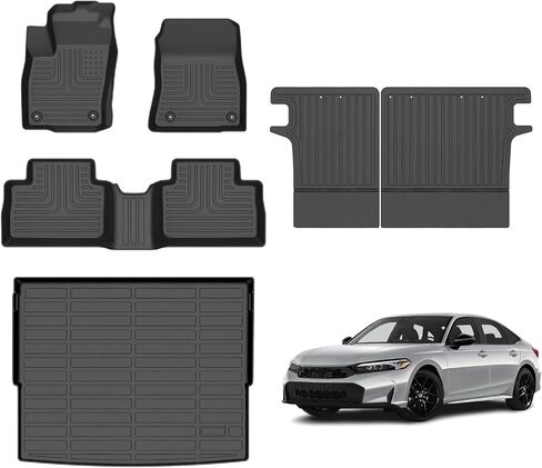 Floor Mats & Cargo Liner for 2023 2024 2025 GLC丨GLC 300丨GLC 350e丨GLC 43 AMG丨All Weather Automotive TPE Liners Set Anti-Slip Waterproof Floor Liners Accessories (Car Mats+Trunk Mat) Black in Saudi Arabia
