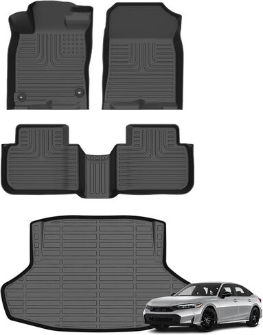 Floor Mats & Cargo Liner for 2023 2024 2025 GLC丨GLC 300丨GLC 350e丨GLC 43 AMG丨All Weather Automotive TPE Liners Set Anti-Slip Waterproof Floor Liners Accessories (Car Mats+Trunk Mat) Black in Saudi Arabia