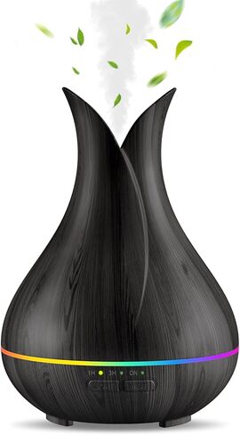 ناشرات الزيت الأساسي ، ناشر العطرية الصغيرة اللطيفة مع 3 أجهزة توقيت ＆ 7 الضوء المحيط ، ناشر زيت فائق الدقة للمكتب المنزلي للغرفة (150 مل) ، الخشب الداكن in Kuwait