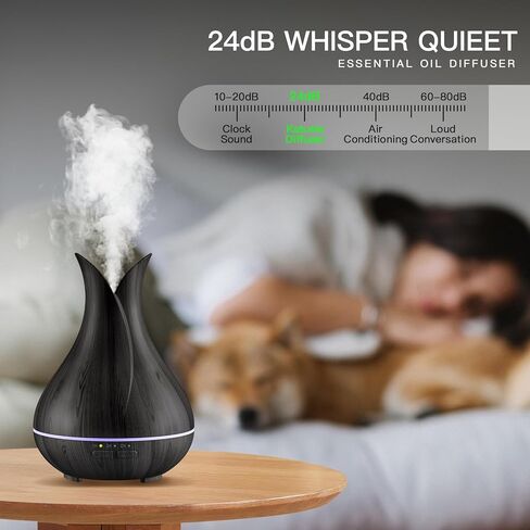 ناشرات الزيت الأساسي ، ناشر العطرية الصغيرة اللطيفة مع 3 أجهزة توقيت ＆ 7 الضوء المحيط ، ناشر زيت فائق الدقة للمكتب المنزلي للغرفة (150 مل) ، الخشب الداكن in Kuwait