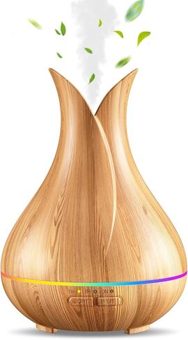 ناشرات الزيت الأساسي ، ناشر العطرية الصغيرة اللطيفة مع 3 أجهزة توقيت ＆ 7 الضوء المحيط ، ناشر زيت فائق الدقة للمكتب المنزلي للغرفة (150 مل) ، الخشب الداكن in Kuwait