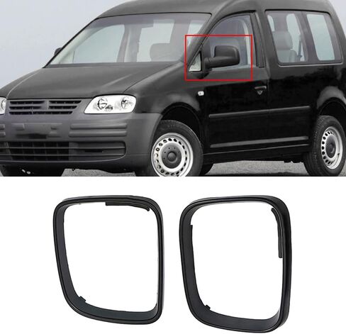 Car Wing Wing Side View Mirror Door Trim Cape Cover Cover Left/Lite for VW for Volkswagen Transporter T5 Caddy 2003-2010 LHD (Black-Left) in Saudi Arabia