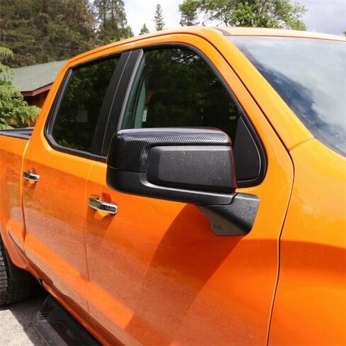 ألياف الكربون الخلفية الخلفية مرآة غطاء مرآة الغطاء تقليم لشيفروليه سيلفرادو ل GMC Sierra 1500 2019 2020 2021 2022 (ألياف الكربون) in Saudi Arabia