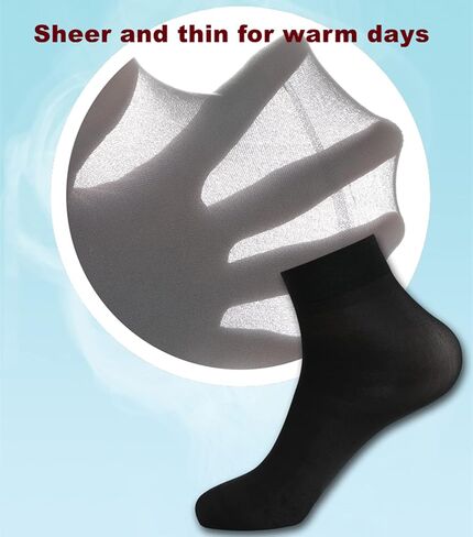 20 Pack Unisex Silk Sheer Crew Socks Ultra Thin Breathable Dress Socks Soft Athletic Socks for Men Women in Saudi Arabia