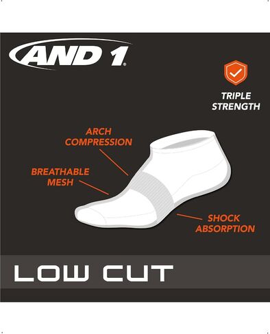 AND1 Men’s Low Cut Socks - 24 Pack Lightweight Breathable Mesh Performance Athletic Socks for Men (Shoe Size: 6-12.5) in Saudi Arabia