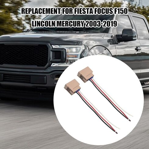 2 Pcs Turn Signal Socket and Pigtail Connector Replacement for Fiesta Focus F150 Lincoln Mercury 2003-2019 with Wire Harness Replace 2U5Z13411SA YF1Z13411CA in Saudi Arabia